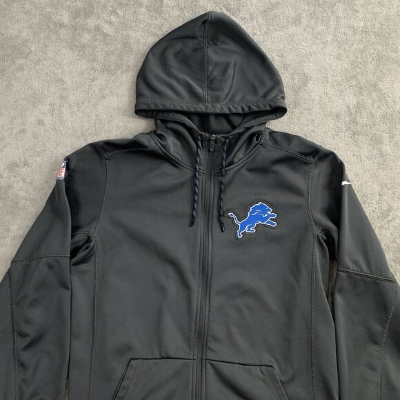 Nike Jacket Mens Small Detroit Lions Therma-Fit NFL On Field Full Zip Hoodie - Picture 4 of 9